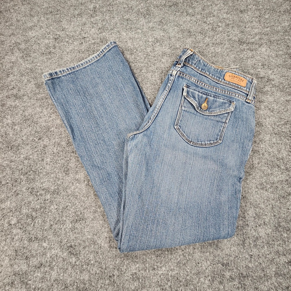 Signature Levi Strauss Womens Low Rise‎ Bootcut Jeans Size 12 Medium Wash Denim